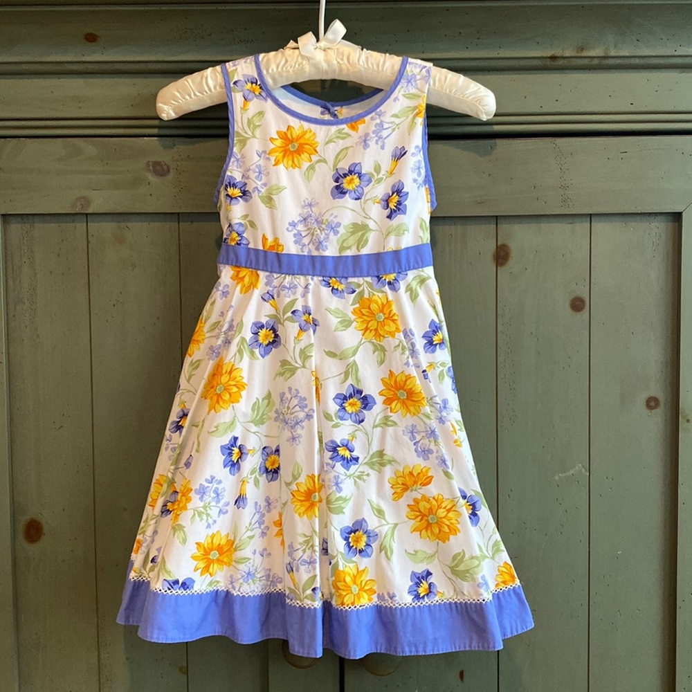 Polly & Friends Cute Blue, Yellow and White Floral Dress